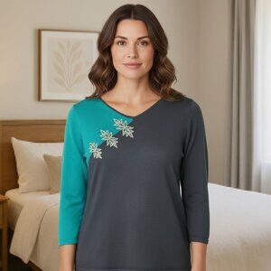 Bob Mackie Sweater Quiet Elegance Wearable Art Y2K Hollywood Glamour Soft Sz S